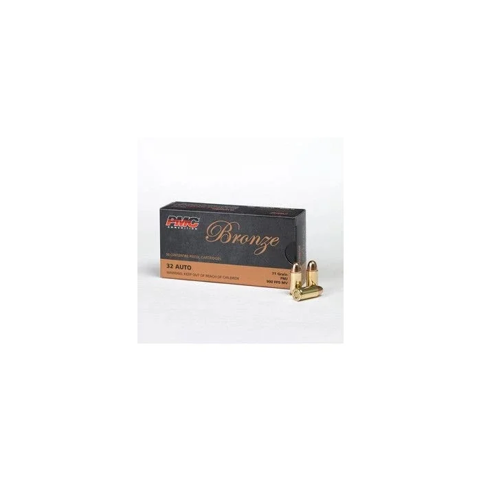 PMC Bronze .32 ACP Handgun Ammo - 71 Grain | FMJ | 50rd Box